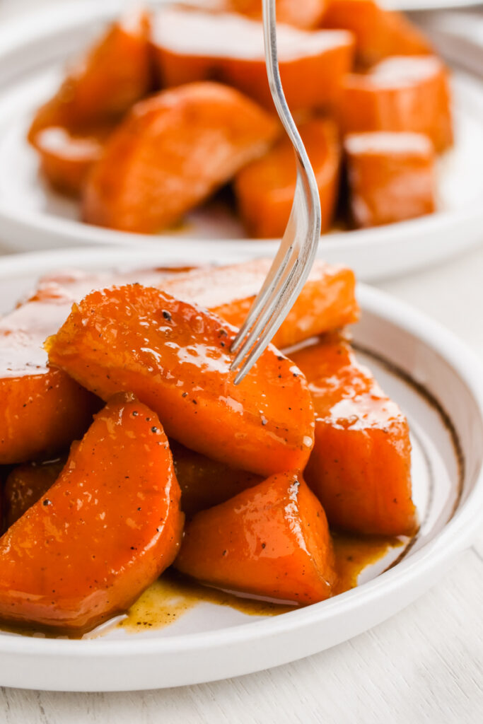 Candied yams on a plate