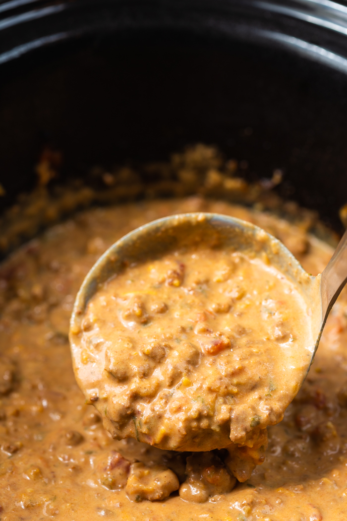 Slow cooker cheeseburger soup!