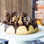 Brownie Lover's Cheesecake with Ultimate Hot Fudge Sauce is a quick 10 minute cheesecake sure to impress