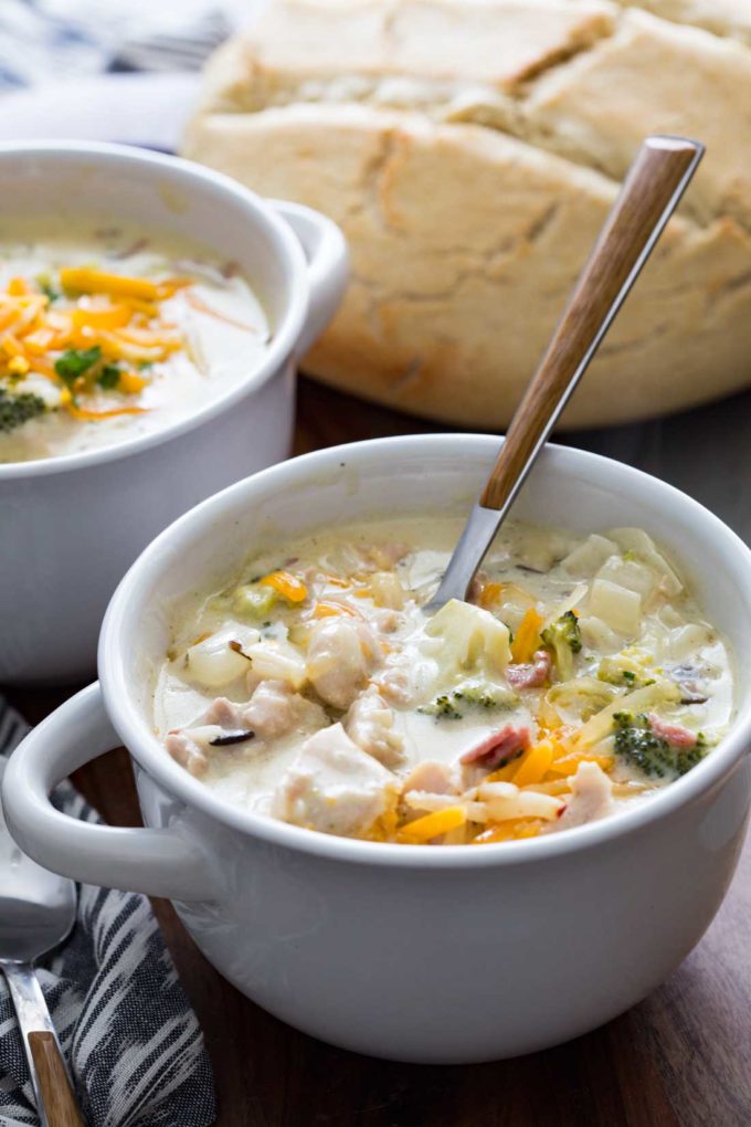 Chicken bacon cheddar and wild rice soup