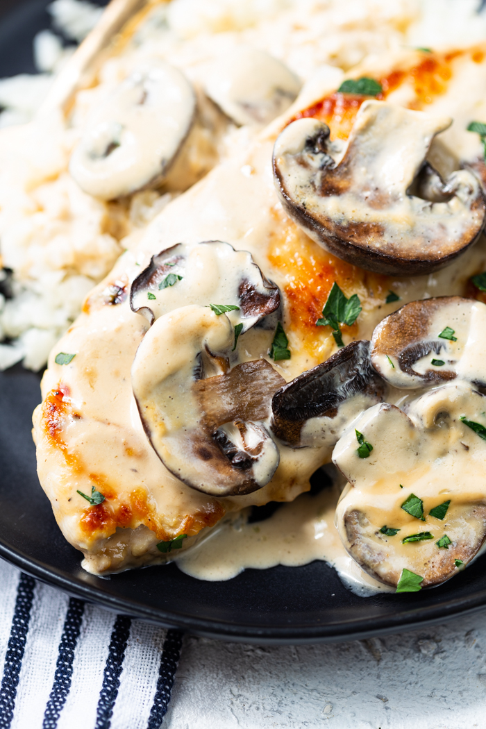 Deliciously seared and sauced chicken marsala