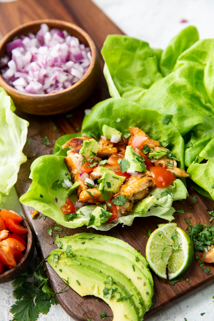 Chicken taco lettuce wraps