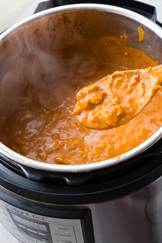 Chicken tikka masala made in the instant pot pressure cooker.