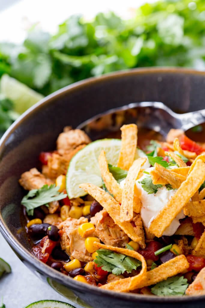 Crock pot chicken tortilla soup made easy