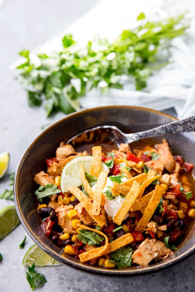 Slow Cooker Chicken Tortilla Soup