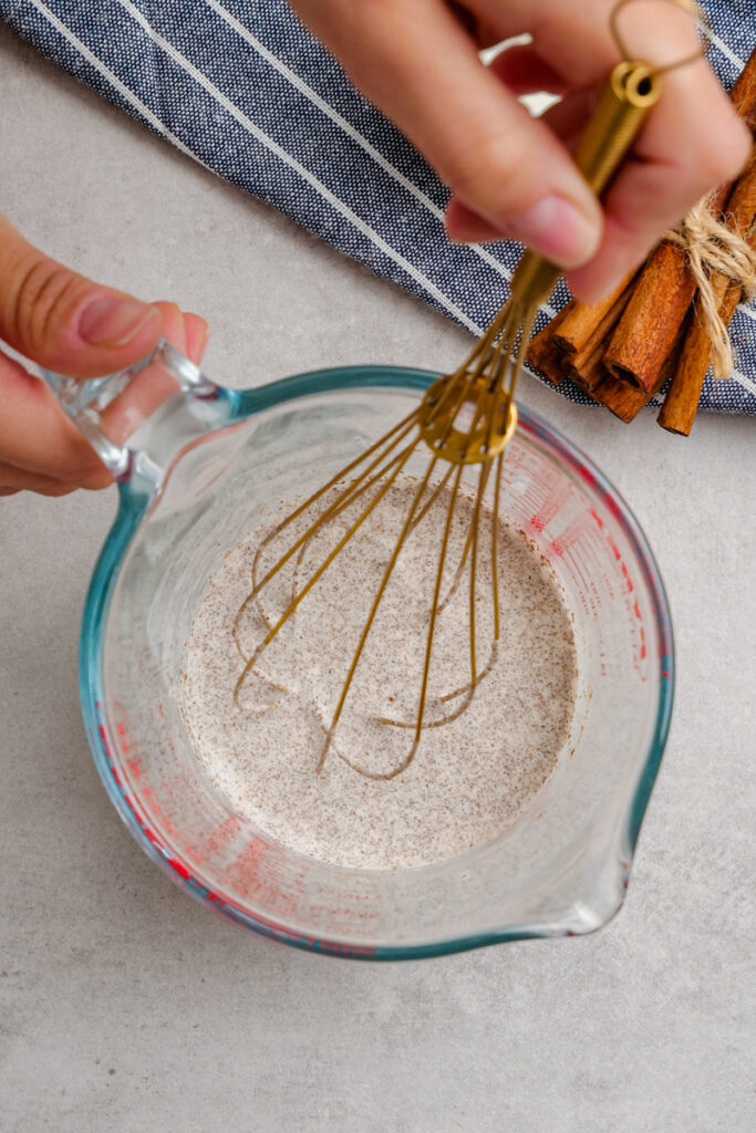 A bowl of topping to add to your cinnamon rolls