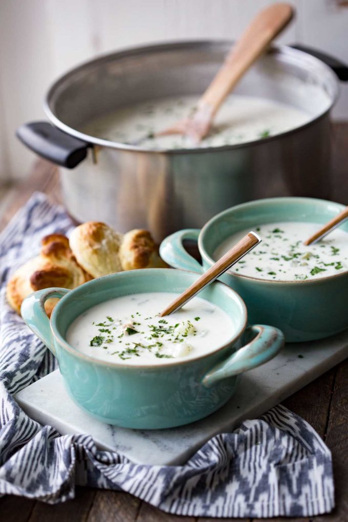 Clam chowder is creamy, chockfull of extras, and unbelievably good. 