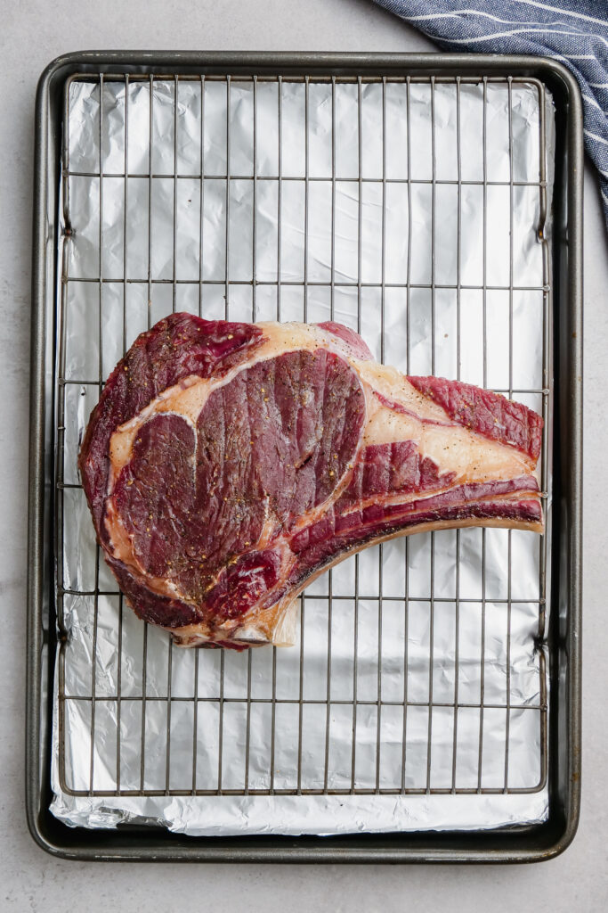 classic ribeye on a rack