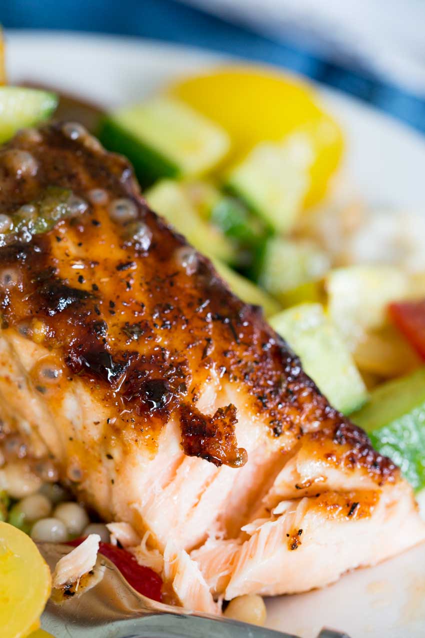 Brown sugar crusted salmon you want to dig into