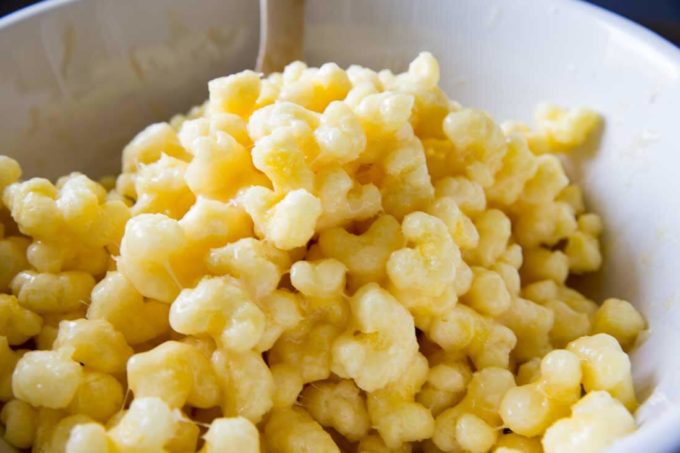 Corn Pops, a caramel popcorn alternative, are a rich and tasty treat that is perfect for snacking.