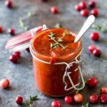 Easy cranberry BBQ sauce that is great on leftovers, or used as an appetizer on meatballs.