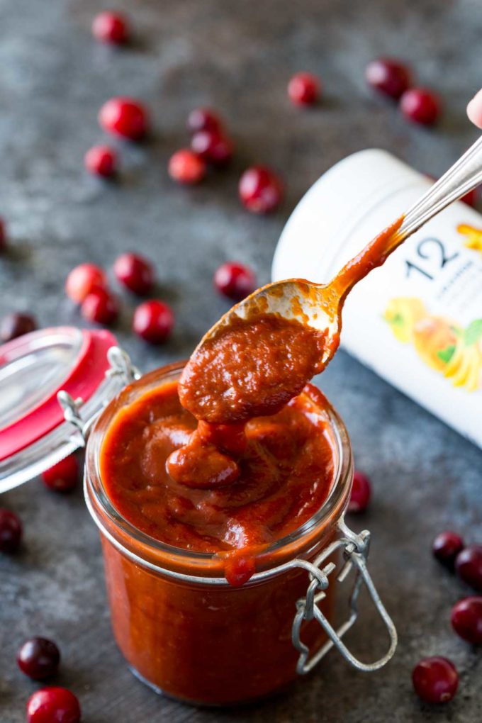 Cranberry bbq sauce is ideal for chicken, shrimp, and beef. 