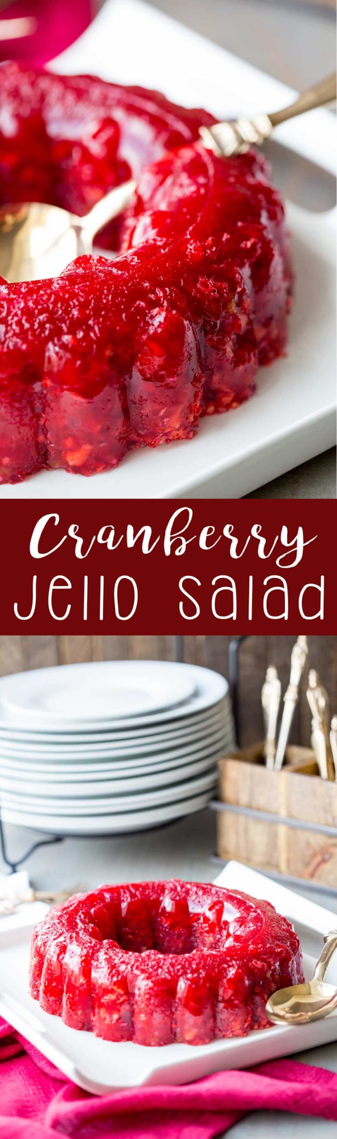 Cranberry Jello Salad: A combination of orange juice, cranberry juice, crunchy walnuts, celery, and pineapple that will make your holiday unforgettably sweet.