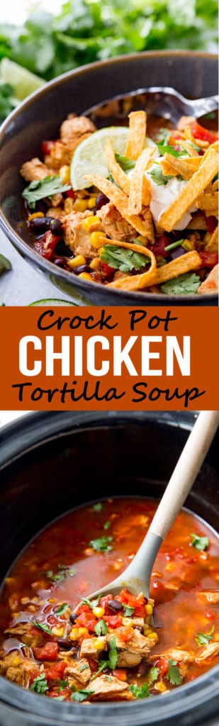 Slow cooker chicken tortilla soup