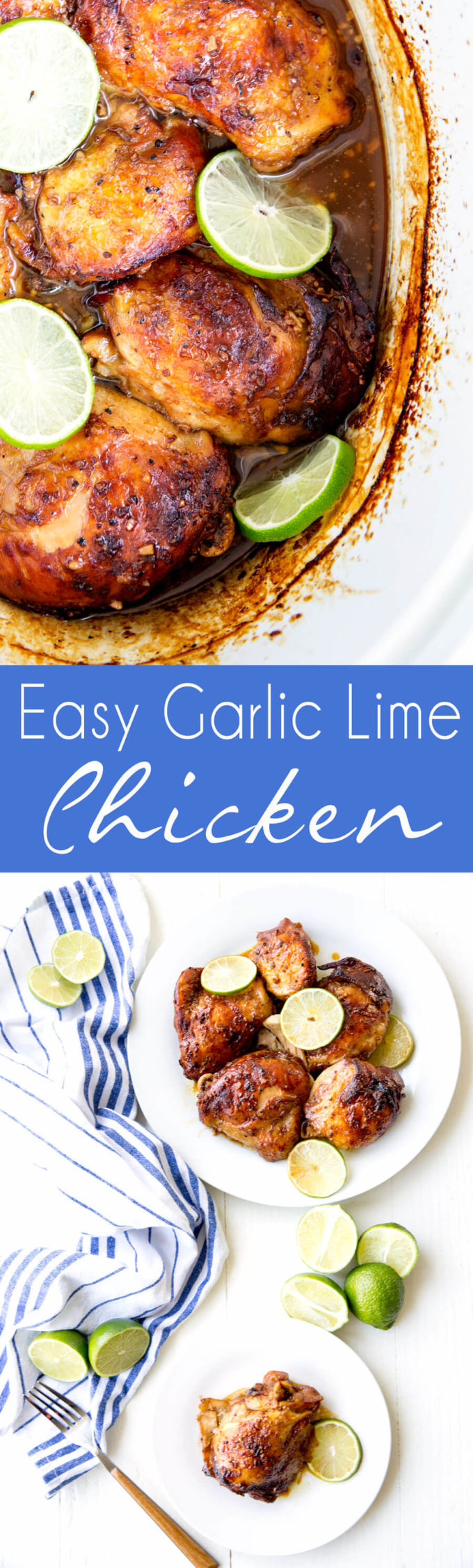 Garlic Lime Chicken in crockpot.