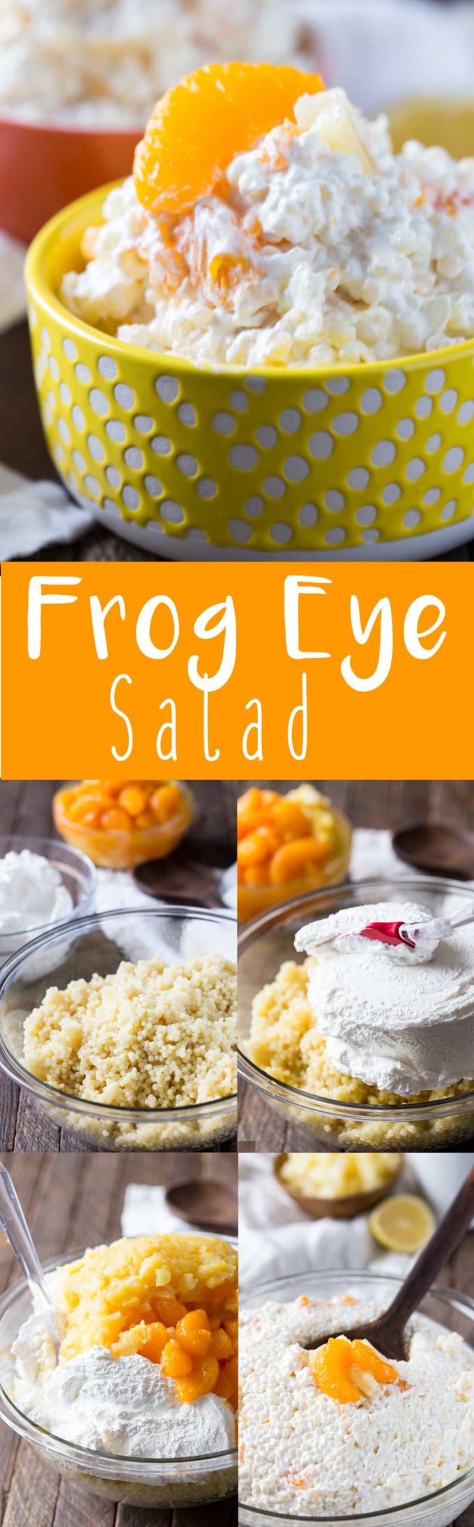Creamy, tropical, fruity frog eye salad