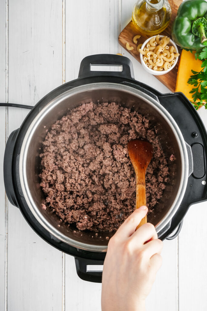 Browning ground beef in your instant pot