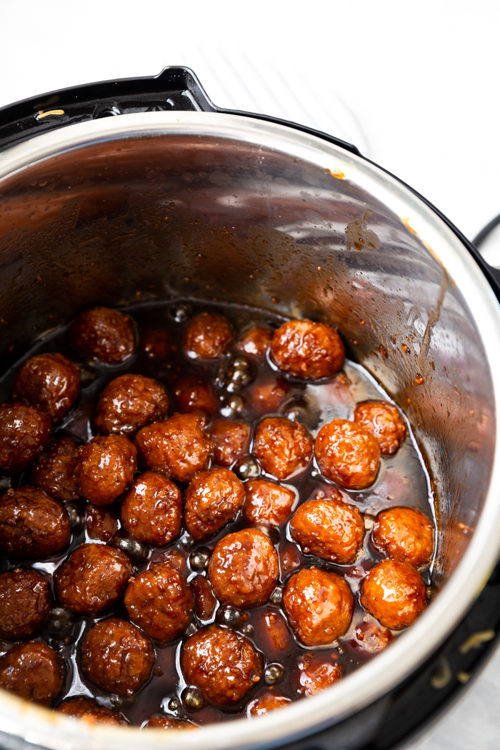 mongolian beef meatballs in the pressure cooker