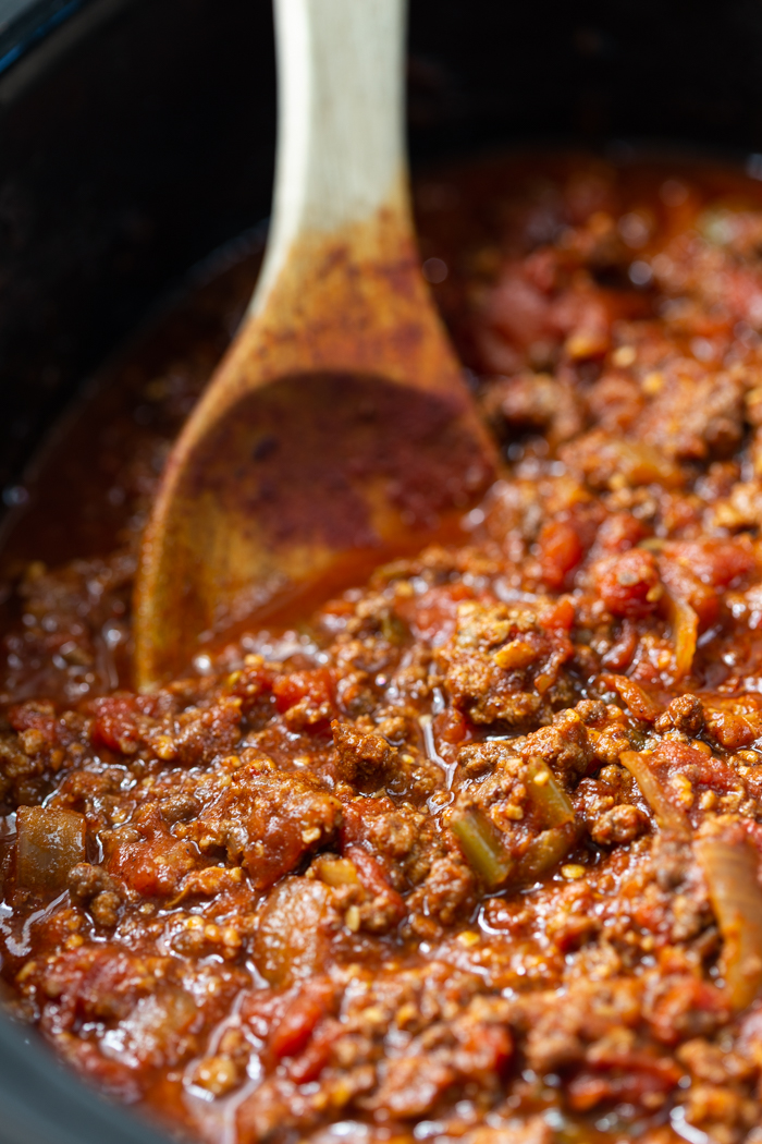 A beanless keto chili