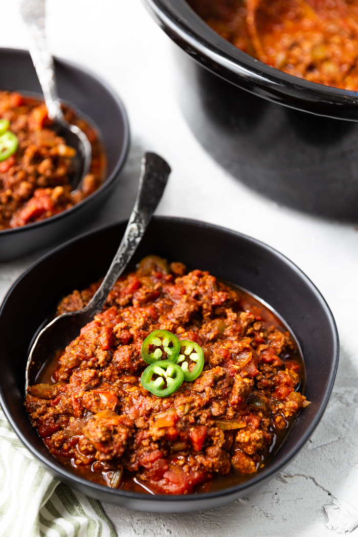 Crock pot keto chili