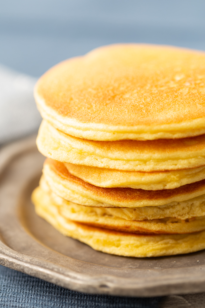 Keto pancake, a stack of keto pancakes, low carb and delicious. 