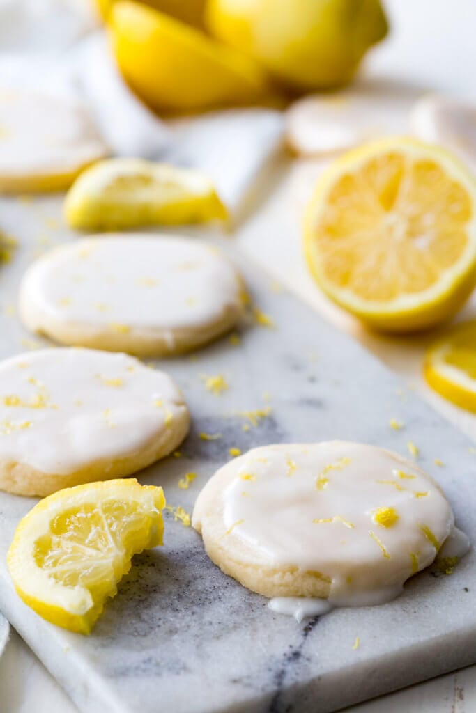 Lemon Shortbread Cookies: Literally the best cookies ever! These light, buttery cookies offer a subtle lemon flavor, and are topped with a bright and vibrant lemon glaze, giving you a mouthful of delicious goodness. These are special cookies.