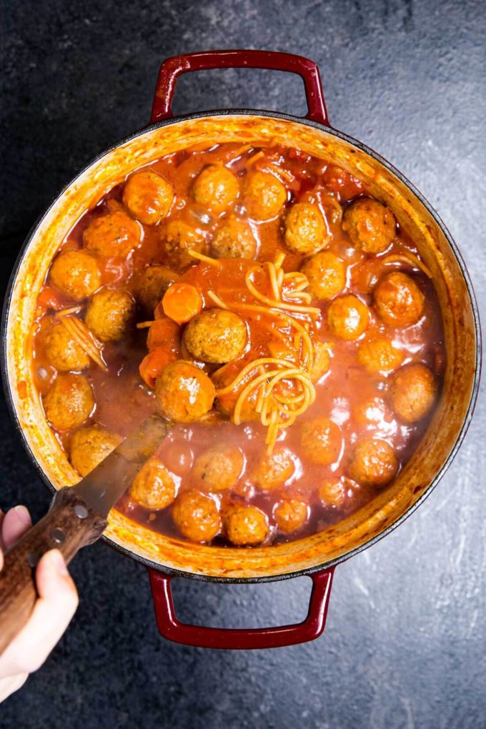 Meatball soup, Italian Meatball Soup is a classic soup recipe with delicious meatballs, veggies, and noodle in a tomato based broth. 