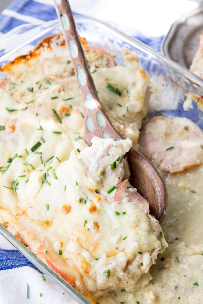 Monte Cristo or Monte Carlo chicken in a casserole