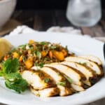 This Morrocan Baked Chicken Breast and Quinoa Salad dinner is the perfect marriage of exotic flavors and easy prep.