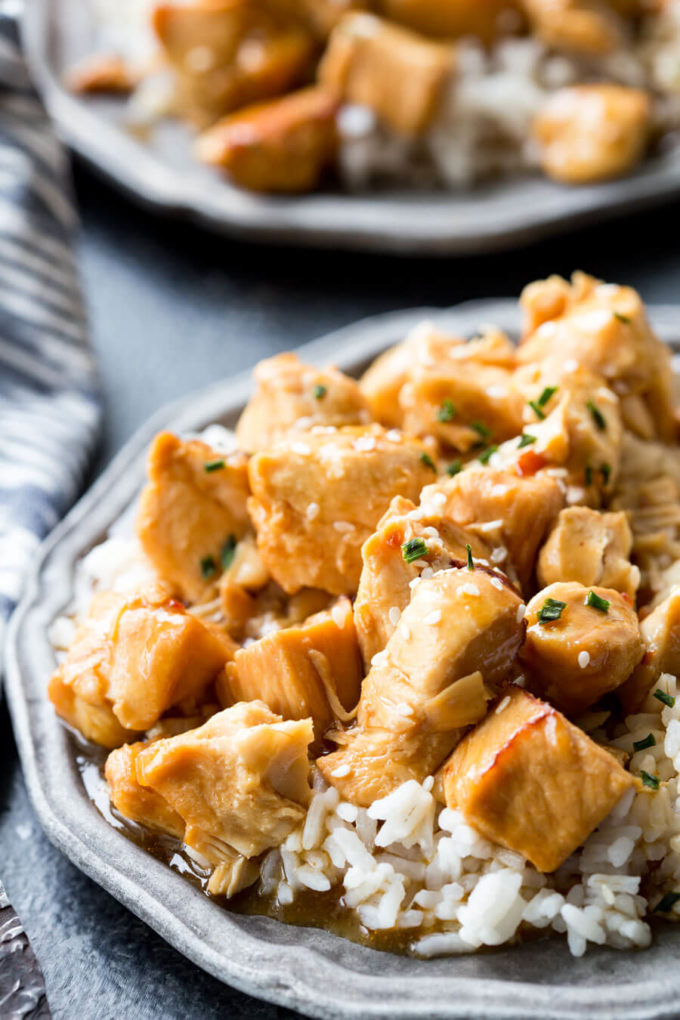 Kung Pao Chicken cooked in the slow cooker