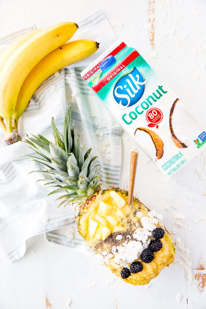 Pina Colada Smoothie Bowl. This coconut mango smoothie bowl offers a refreshing smoothie with a creamy undertone and tropical feel, bursting with mango, pineapple, and coconut flavor. Coconut milk, pineapple, mango, and coconut flakes make this a creamy, smooth, delicious breakfast or treat!