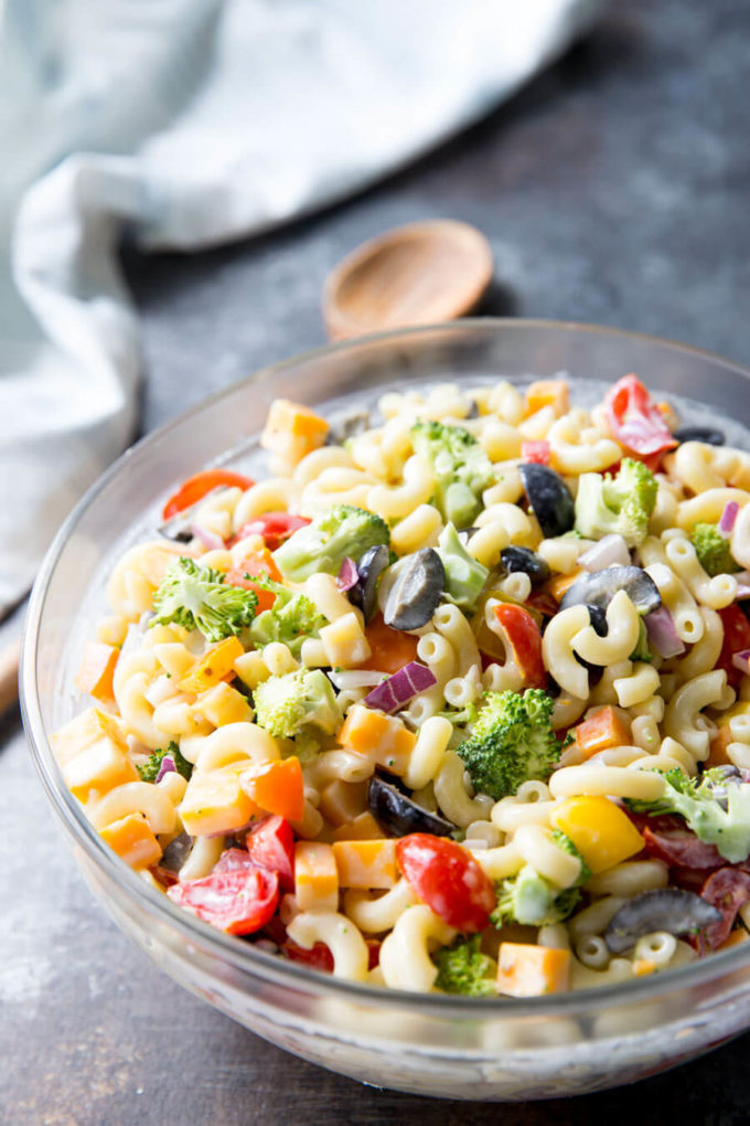 Rainbow macaroni salad