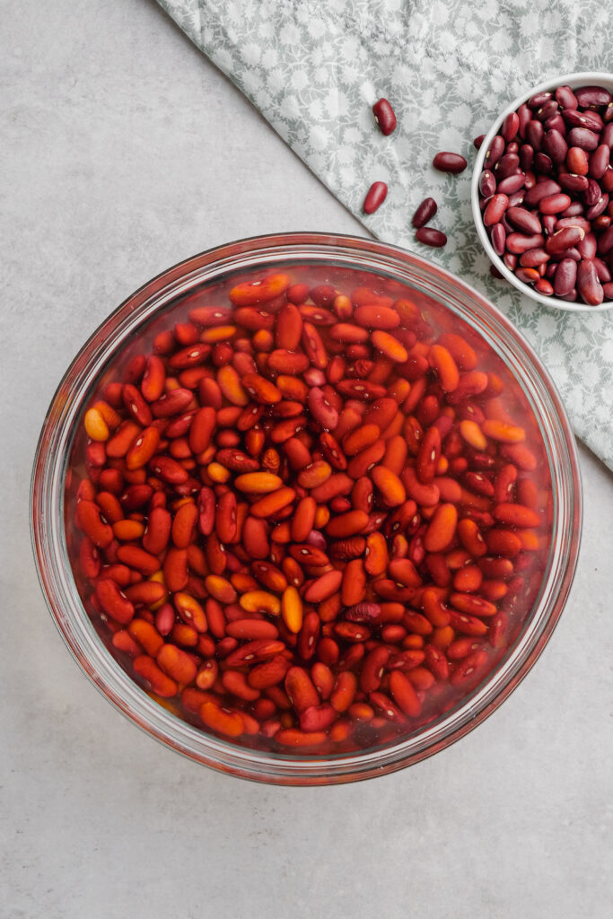 Red Beans sitting in bowl overnight