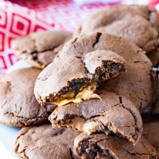 Caramel Stuffed Chocolate Cookies