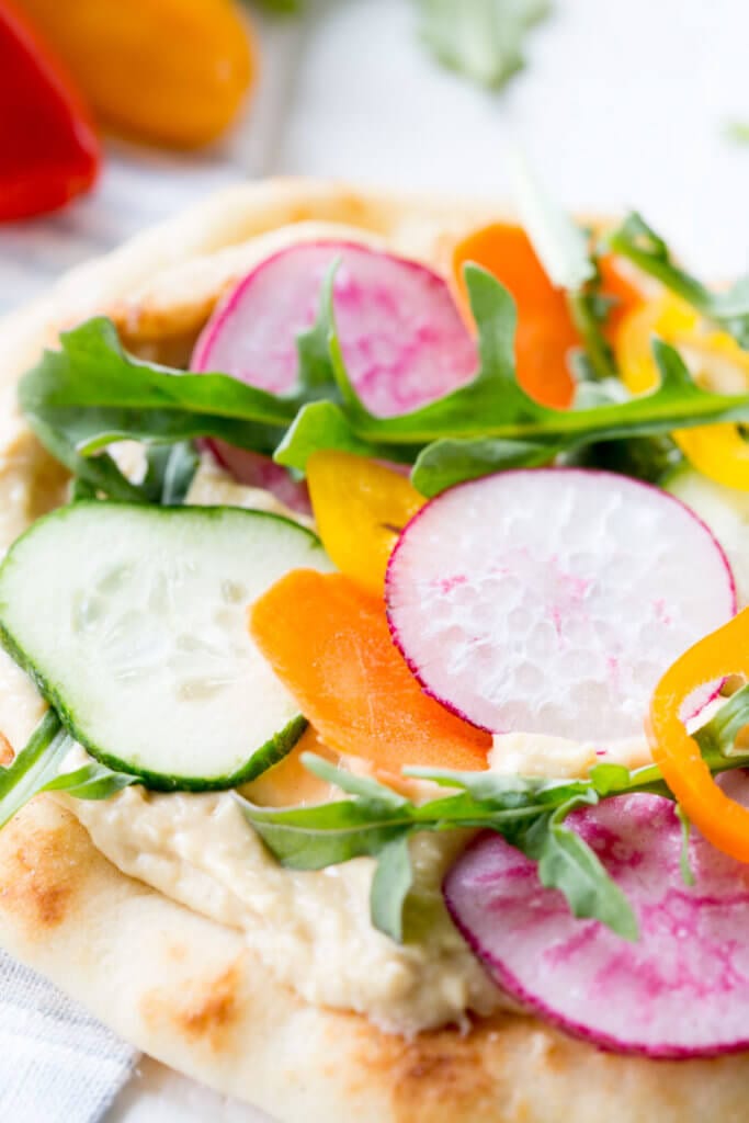 Vegetable Hummus Flatbread