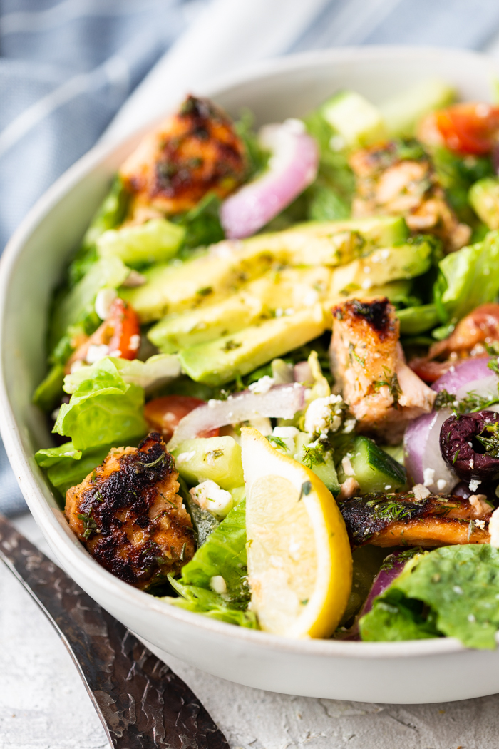 A salmon avocado salad