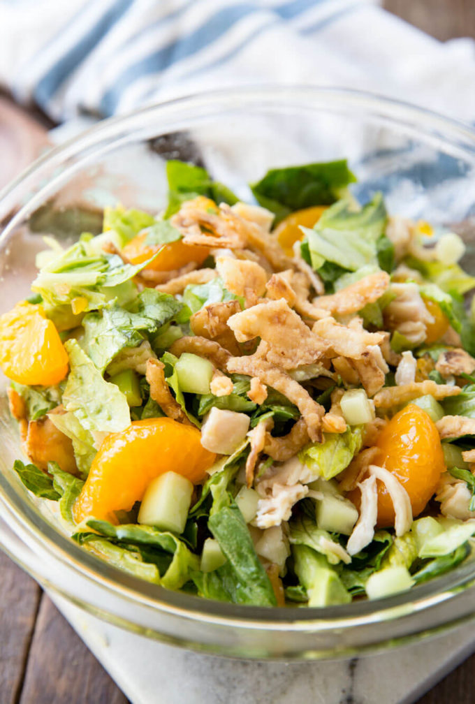 Avocado sesame ginger chicken salad