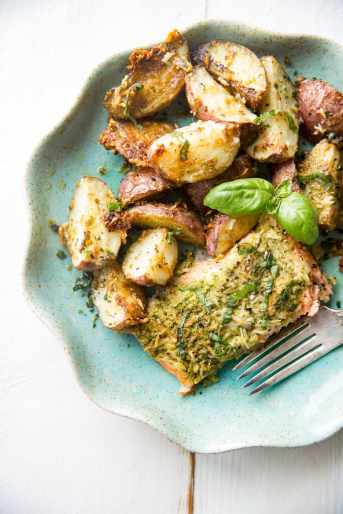 Sheet pan steel head trout with roasted potatoes