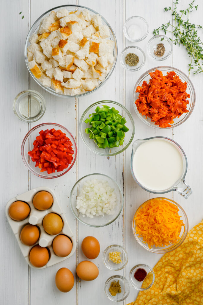Ingredients to Slow Cooker Breakfast Strata
