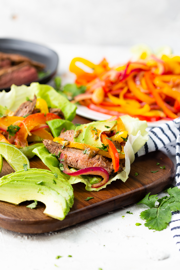 steak fajita lettuce wraps