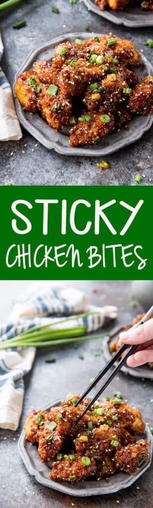 Easy to make, delicious, oven baked sticky chicken bites