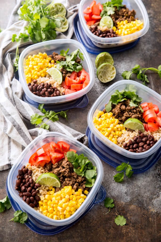 Salsa Verde Taco Meal Prep Bowls Easy - Eazy Peazy Mealz