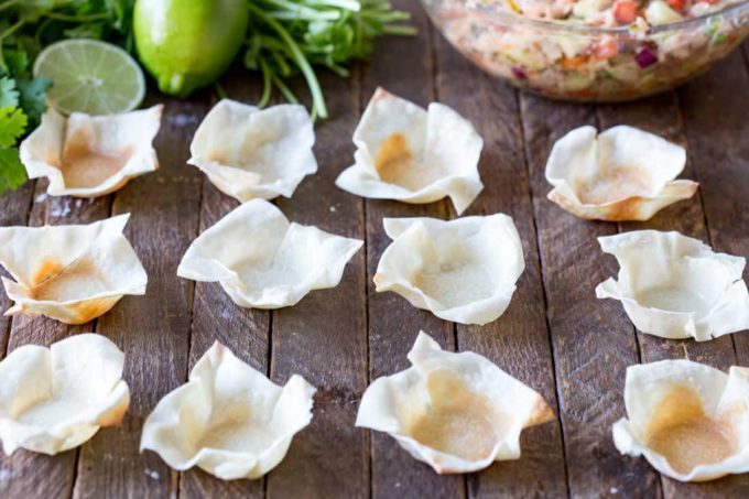 Wonton wrappers become the perfect cups for appetizers