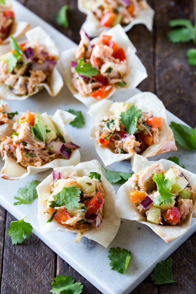 Thai Tuna Wonton Cups are a savory appetizer or delicious lunch