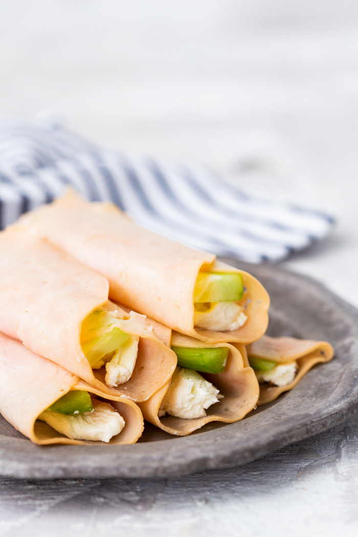 Turkey cream cheese roll ups a low carb snack