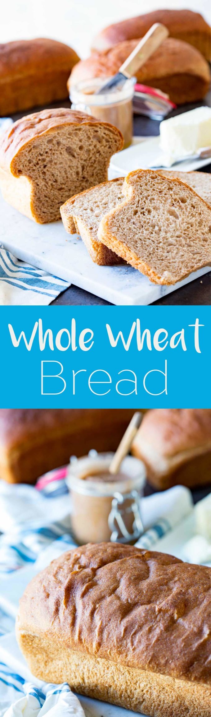 Honey Whole Wheat bread made from scratch for a hearty, delicious loaf