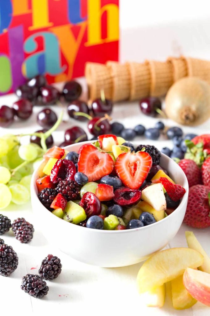 Fruit cut up for chocolate dipped fruit cones