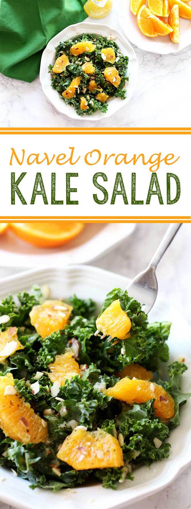 Navel Orange Kale Salad is a light, summery salad that is absolutely delicious