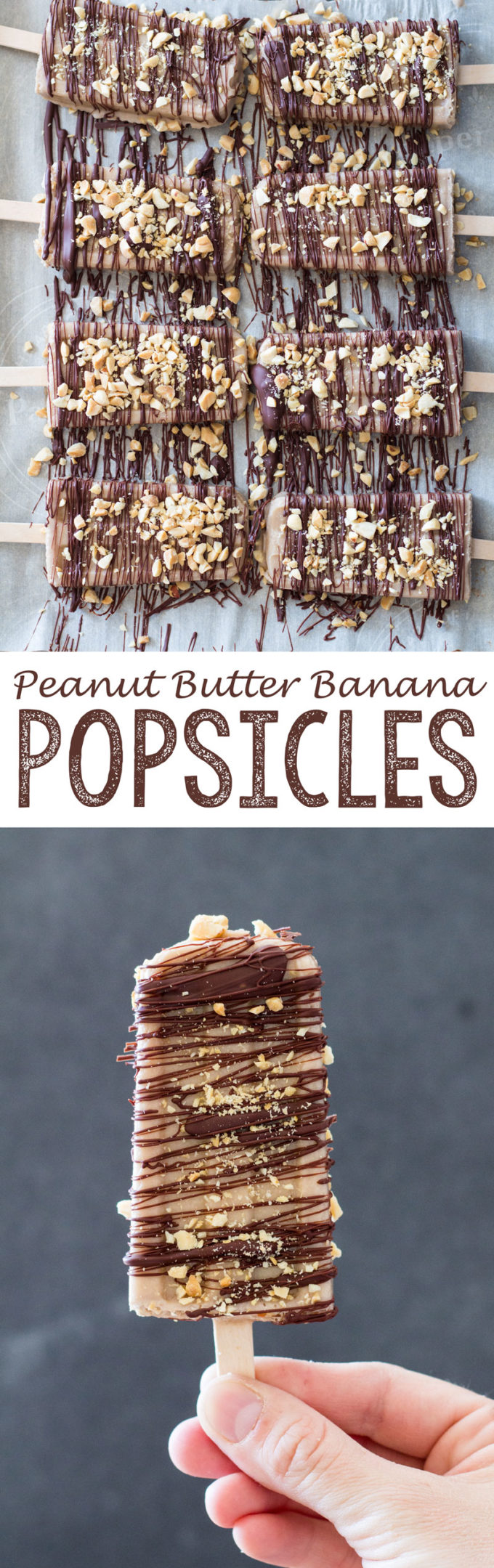 Peanut Butter Banana Popsicle's, summer Popsicle dessert, healthy summer Popsicle 