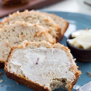 Coconut Vanilla Banana Bread is rich and delicious